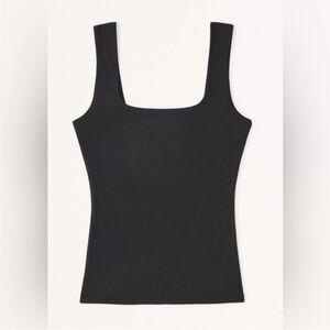 Abercrombie black square neck tank top